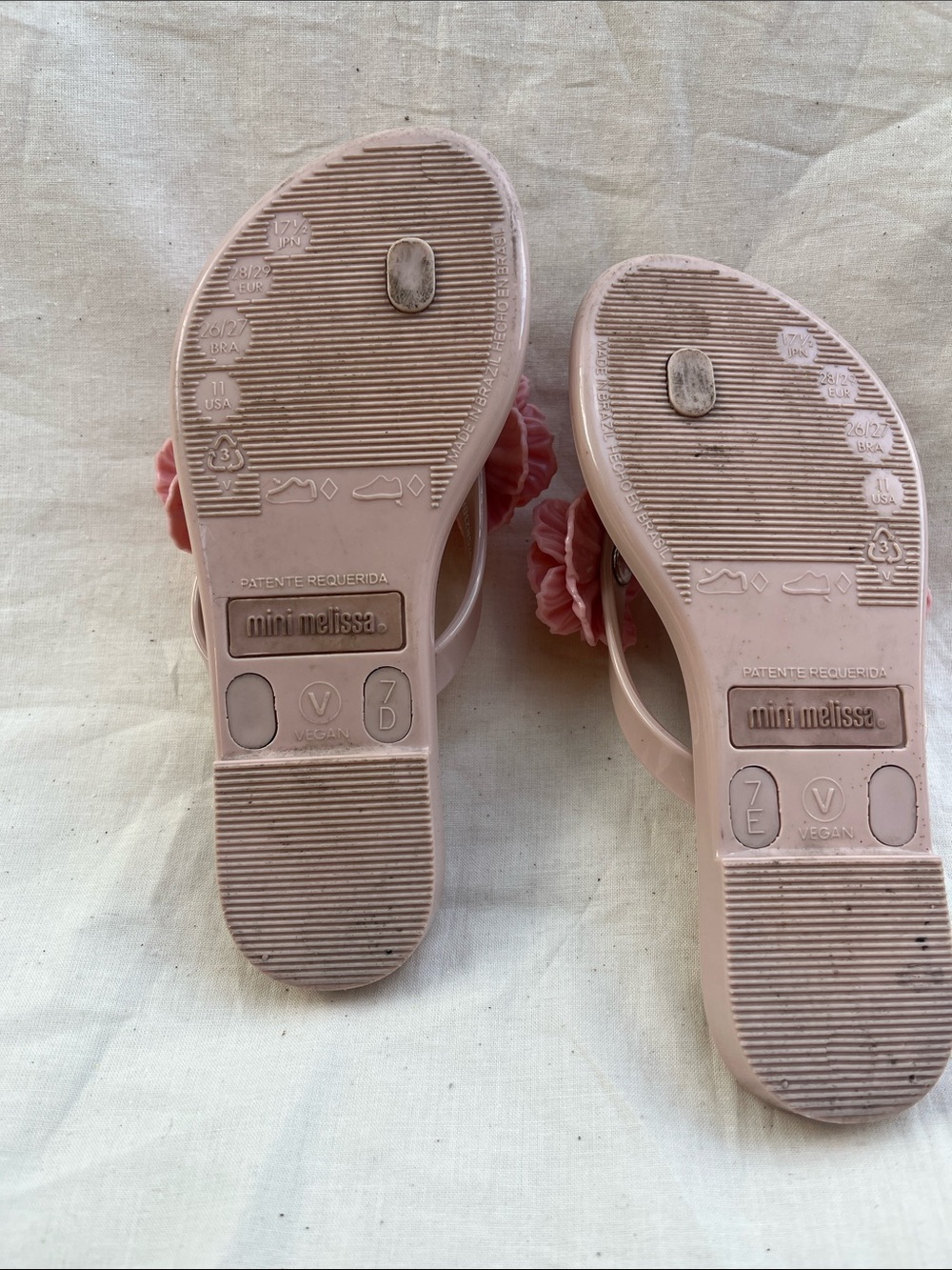 Mini Melissa Harmonic Springtime Pink Floral Jelly Flip Flops - Size 11 - Picture 4 of 6